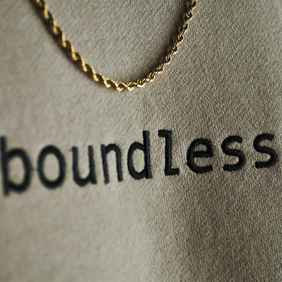 “Boundless” Unisex Beige minimalist sweatshirt - Picture 4 of 9